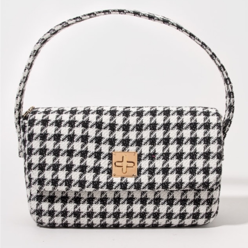 Francesca’s Black and White Houndstooth Bag